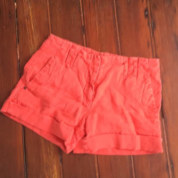 Sanctuary 100% linen flat front cuffed mid rise shorts sz 25 - Picture 1 of 6